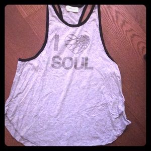 SOULCYCLE grey racerback tank top size medium New